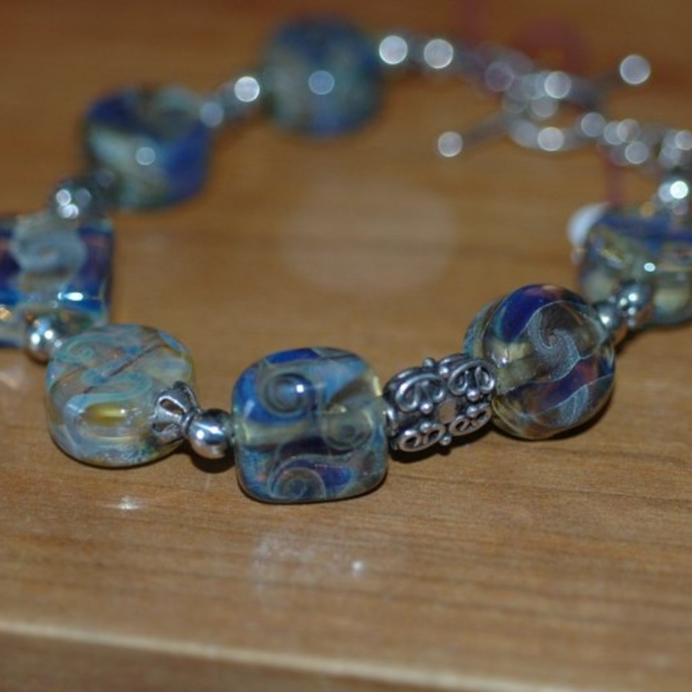 Opaque Lampwork Glass Bracelet